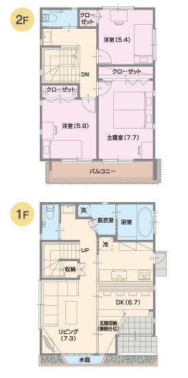 水庭のある格子の家